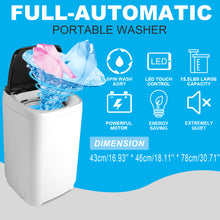 Load image into Gallery viewer, Portable Washing Machine Nictemaw 54722 Style 1.7 Cu.ft Portable Washer 15.5 Lbs Capacity Full-Automatic Compact Laundry Washer with Drain Pump, 10 Programs/8 Water Levels/LED Display/Faucet Adapter Ideal for Home, Apartments, Dorms, RV
