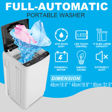 Load image into Gallery viewer, Portable Washer Nictemaw 17.8Lbs Capacity Full-Automatic Washer Machine 1.9 Cu.ft 2 in 1 Compact Laundry Washer with Drain Pump/10 Programs 8 Water Level Selections/LED Display/Faucet Adapter for Home, Apartments
