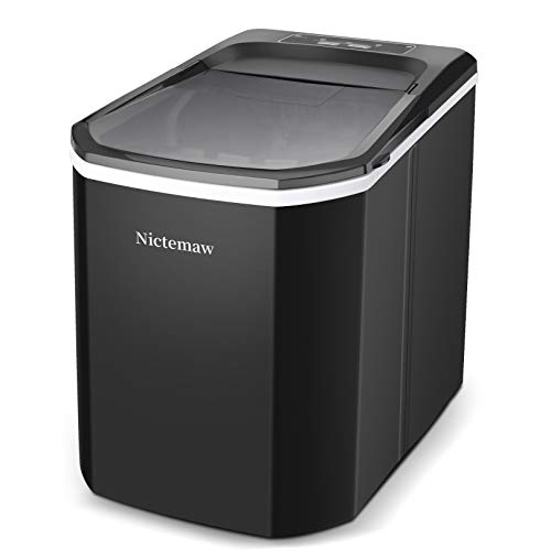 Nictemaw Ice Maker Machine Countertop Portable Automatic Ice Cube Makers Perfect for Home|Office|Kitchen|Bar|Parties(Black)