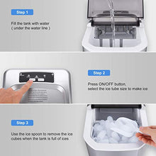 Load image into Gallery viewer, Nictemaw Ice Maker Machine Countertop Portable Automatic Ice Cube Makers Perfect for Home|Office|Kitchen|Bar|Parties(Silver)
