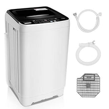 Load image into Gallery viewer, Full-Automatic Portable Washing Machine, 15.6lbs Compact 2 in 1 Laundry Washer Machine with 10 programs &amp; 8 Water Level Selections for Dorm, Apartments, RVs, Camping
