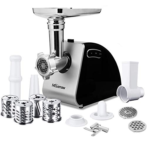 Nictemaw 9-in-1 Electric Food Meat Grinder Heavy Duty Multi-function Meat Mincer Sausage Stuffer with Slicer&Shredder kit for making salad, Home Use, 2000W