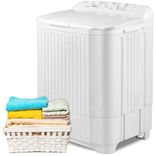 Load image into Gallery viewer, Nictemaw Portable Washing Machine, Compact Twin Tub Washing Machine 21.2lbs Capacity, Washer(13.2lbs)&amp;Spiner(8lbs) for Bathroom, Apartments, Dorms, RVs(White)
