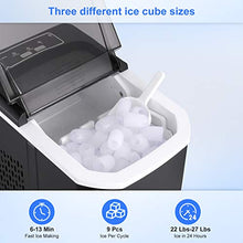 Load image into Gallery viewer, Nictemaw Ice Maker Machine Countertop Portable Automatic Ice Cube Makers Perfect for Home|Office|Kitchen|Bar|Parties(Black)
