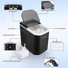 Load image into Gallery viewer, Nictemaw Ice Maker Machine Countertop Portable Automatic Ice Cube Makers Perfect for Home|Office|Kitchen|Bar|Parties(Black)
