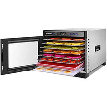 Load image into Gallery viewer, Nictemaw Food Dehydrator Machine, 8-Layer Dehydrators for Food and Jerky, Beef, Fruit, Dog Treats, Herbs, with 8 Stainless Steel Trays, Digital Timer &amp; Temperature Control, Fruit Roll Sheet, Recipe Book, 600W
