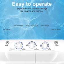 Load image into Gallery viewer, Nictemaw Portable Washing Machine, Compact Twin Tub Washing Machine 21.2lbs Capacity, Washer(13.2lbs)&amp;Spiner(8lbs) for Bathroom, Apartments, Dorms, RVs(White)
