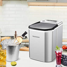 Load image into Gallery viewer, Nictemaw Ice Maker Machine Countertop Portable Automatic Ice Cube Makers Perfect for Home|Office|Kitchen|Bar|Parties(Silver)
