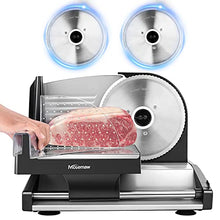 Load image into Gallery viewer, Nictemaw Meat Slicer, 200W Electric Deli Food Slicer, Adjustable Thickness Food Slicer with Stainless Steel Blade, for Home Use, Easy To Clean, Black
