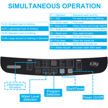 Load image into Gallery viewer, Washing Machine Nictemaw 54711 Style 1.85Cu.ft Portable Washer Capacity Full-Automatic Compact Laundry Washer with Drain Pump
