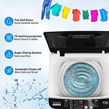 Load image into Gallery viewer, Portable Washer Nictemaw 17.8Lbs Capacity Full-Automatic Washer Machine 1.9 Cu.ft 2 in 1 Compact Laundry Washer with Drain Pump/10 Programs 8 Water Level Selections/LED Display Washer and Dryer Combo for Home,Apartment, Camping
