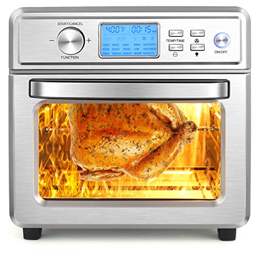 NICTEMAW Air Fryer, 21QT Air Fryer Oven, 1700W Electric Air Fryer Toaster Oven,16-in-1 Presets for Baking, with LED Display & Temperature/Time Dial,Roaster, Broiler, Rotisserie, Dehydrator,Pizza Oven.