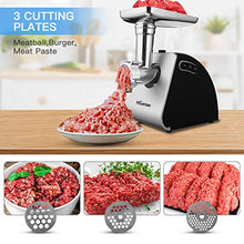 Load image into Gallery viewer, Nictemaw Meat Grinder&amp;Electric Slicer Combos, 9-IN-1 Electric Meat Grinder with Sausage Stuffer, Salad Maker/Shredder with 4 Stainless Steel Slicer Blades, Multifunctional Food Grinder, 2000W
