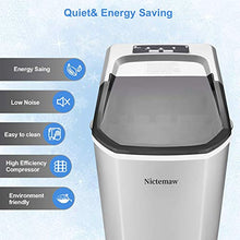 Load image into Gallery viewer, Nictemaw Ice Maker Machine Countertop Portable Automatic Ice Cube Makers Perfect for Home|Office|Kitchen|Bar|Parties(Silver)
