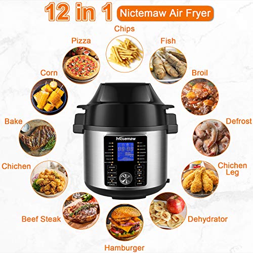 Nictemaw Pressure Cooker and Air Fryer Combos 6Qt, Multi