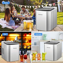 Load image into Gallery viewer, Nictemaw Ice Maker Machine Countertop Portable Automatic Ice Cube Makers Perfect for Home|Office|Kitchen|Bar|Parties(Silver)
