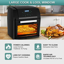 Load image into Gallery viewer, Nictemaw Air Fryer, Electric Hot Air Fryers Oven Oilless Cooker with LCD Digital Screen and Nonstick Frying Pot, 12LCapacity 1500W (Black)
