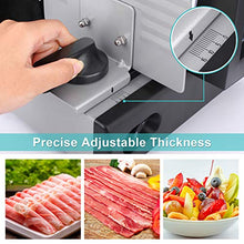 Load image into Gallery viewer, Nictemaw Meat Slicer, 200W Electric Deli Food Slicer, Adjustable Thickness Food Slicer with Stainless Steel Blade, for Home Use, Easy To Clean, Black
