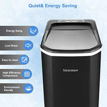 Load image into Gallery viewer, Nictemaw Ice Maker Machine Countertop Portable Automatic Ice Cube Makers Perfect for Home|Office|Kitchen|Bar|Parties(Black)
