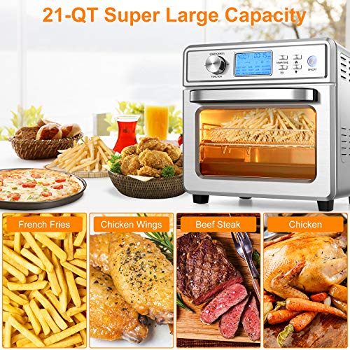 Air Fryer Toaster Oven Roaster Broiler Rotisserie Dehydrator Pizza Oven Led  Disp