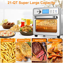 Load image into Gallery viewer, NICTEMAW Air Fryer, 21QT Air Fryer Oven, 1700W Electric Air Fryer Toaster Oven,16-in-1 Presets for Baking, with LED Display &amp; Temperature/Time Dial,Roaster, Broiler, Rotisserie, Dehydrator,Pizza Oven.
