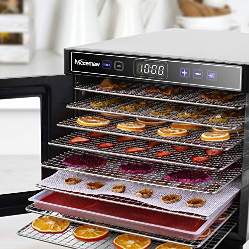 Hakka Food Dehydrator, 8 trays Food Dehydrator Machine for  Jerky/Vegetables/Fruits/Meat/Dog Treats/Herbs, Stainless Steel, 700W