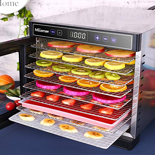 Qhomic Food Dehydrator Machine with Fruit Roll Sheet, 8 Trays Dried Digital  Timer and Temperature Control,400W Dehydrators for Food and Jerky, Fruit,  Vegetable, Herbs, BPA Free 