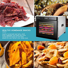 Load image into Gallery viewer, Nictemaw Food Dehydrator Machine, 8-Layer Dehydrators for Food and Jerky, Beef, Fruit, Dog Treats, Herbs, with 8 Stainless Steel Trays, Digital Timer &amp; Temperature Control, Fruit Roll Sheet, Recipe Book, 600W
