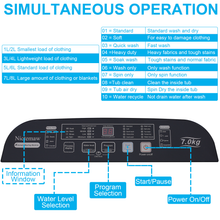 Load image into Gallery viewer, Portable Washing Machine Nictemaw 54722 Style 1.7 Cu.ft Portable Washer 15.5 Lbs Capacity Full-Automatic Compact Laundry Washer with Drain Pump, 10 Programs/8 Water Levels/LED Display/Faucet Adapter Ideal for Home, Apartments, Dorms, RV
